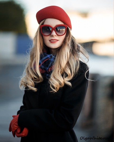 Красный женский модный берет купить шляпу
