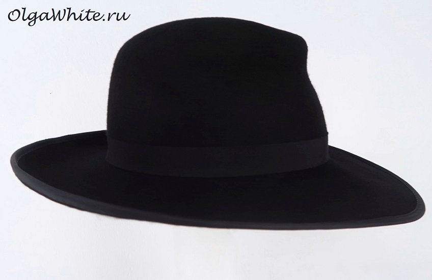 Широкополая шляпа женская мужская черная купить