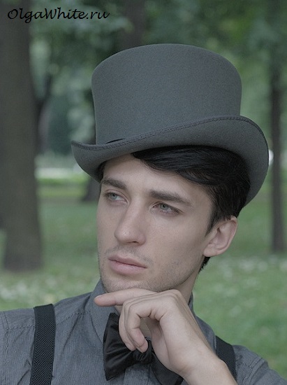 Цилиндр серый-мужская шляпа Купить мужской цилиндр в интернет-магазине